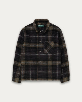 Men's Pile Plaid Shacket - Purple
