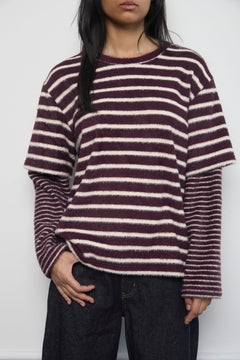 Women's After Practice Longsleeve - Winter Fig Stripes