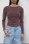 Women's Boatneck Long Sleeve - Toasted Cocoa