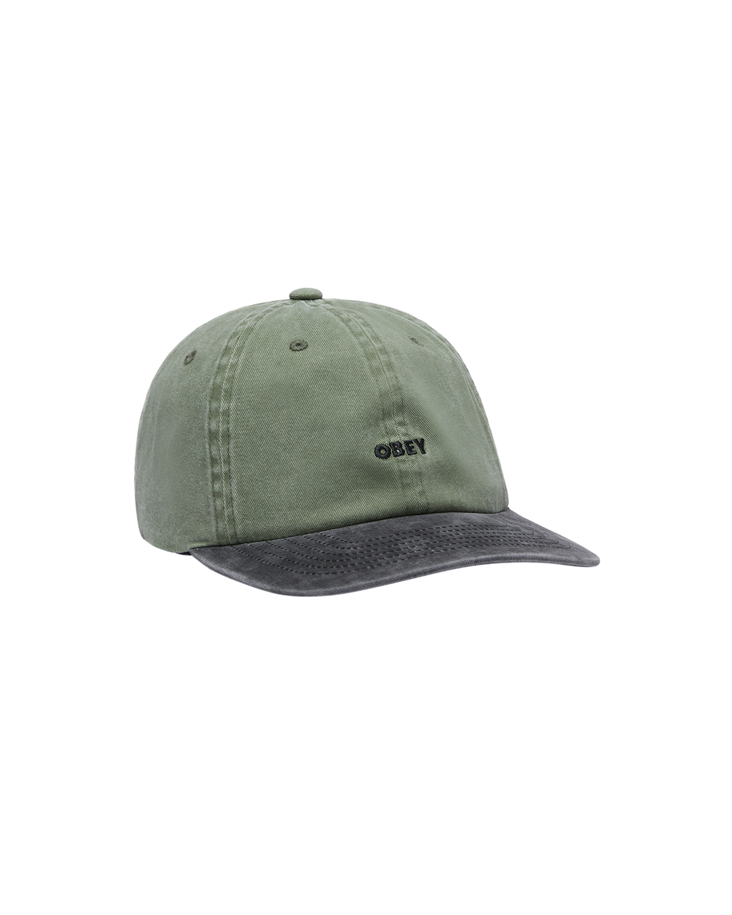 Pigment Obey Bold 6 Panel Snapback - Pigment Olive Multi