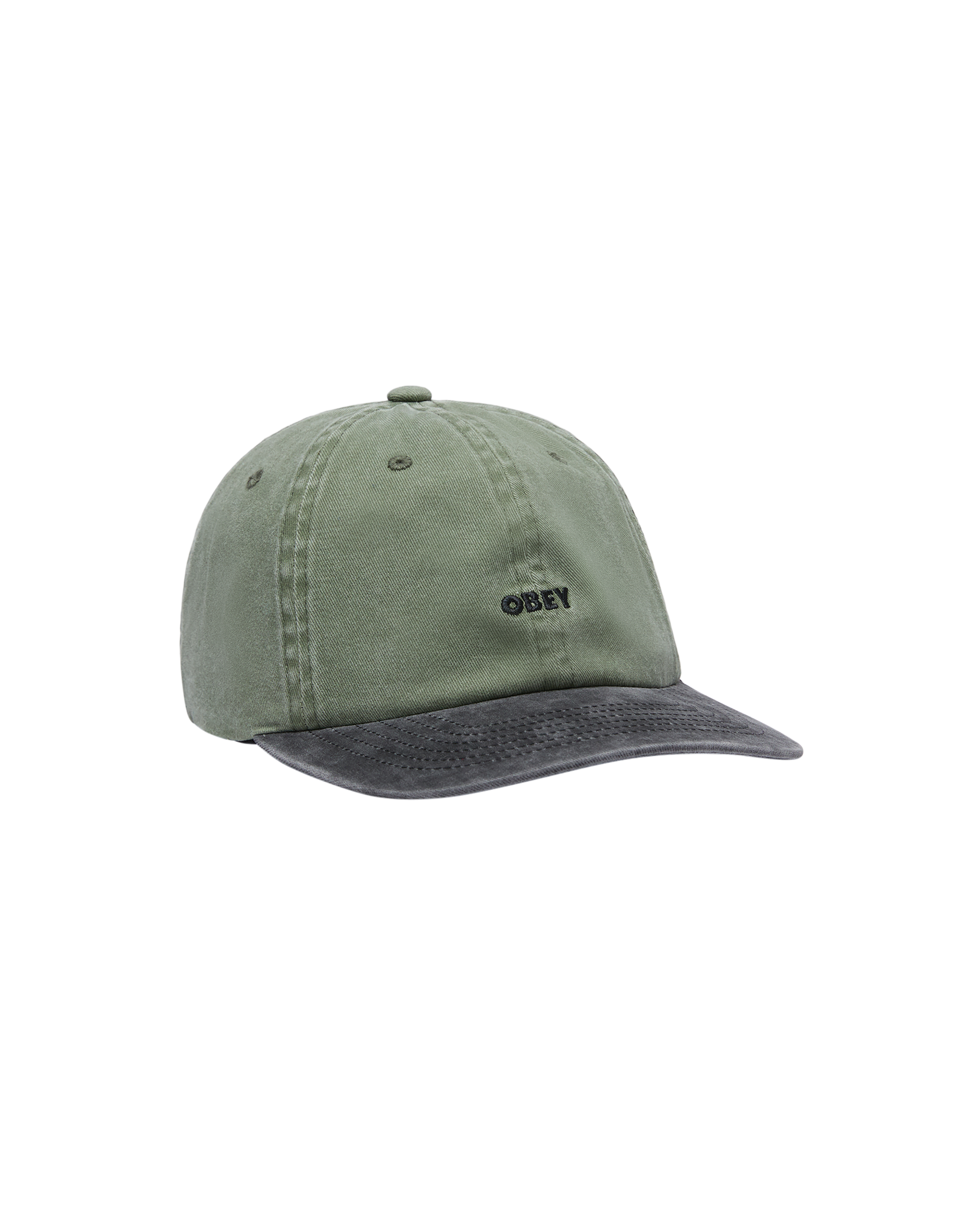 Pigment Obey Bold 6 Panel Snapback - Pigment Olive Multi