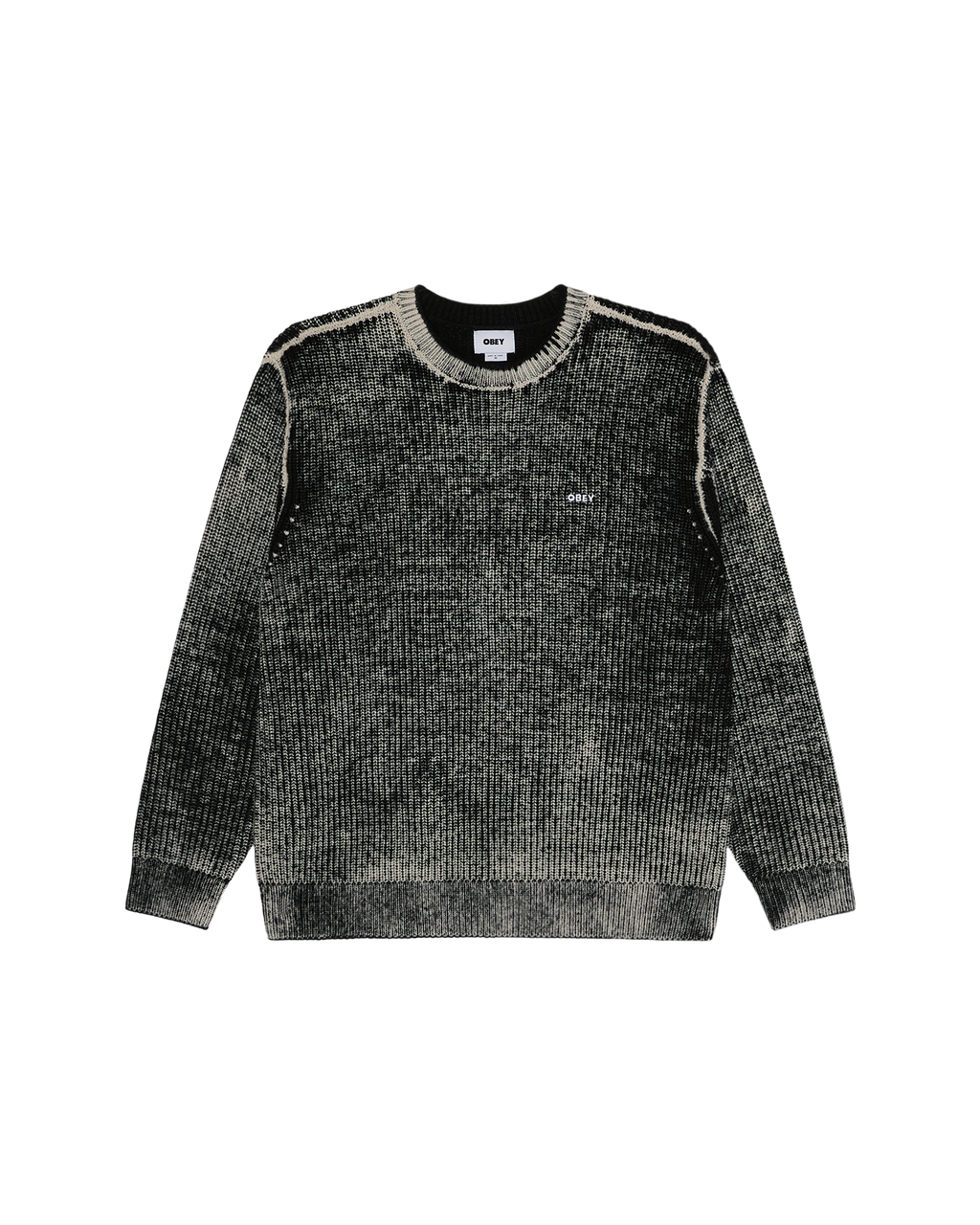 Men's Obey Spray Effect Sweater - Dark Black Multi