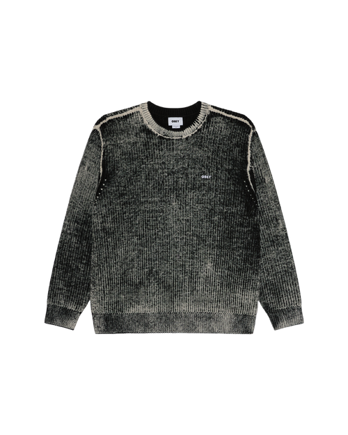 Men's Obey Spray Effect Sweater - Dark Black Multi