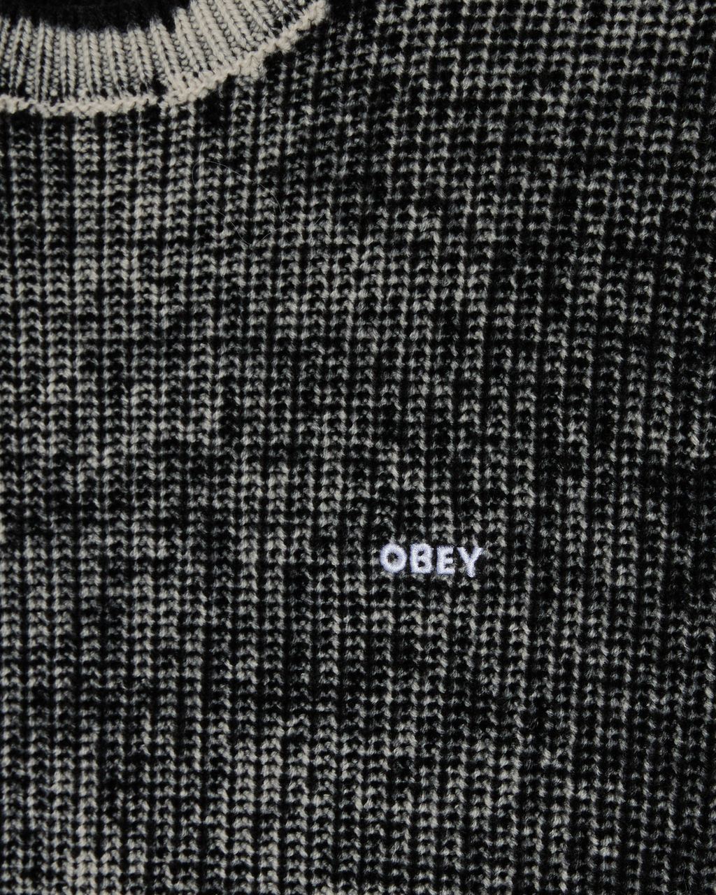 Men's Obey Spray Effect Sweater - Dark Black Multi