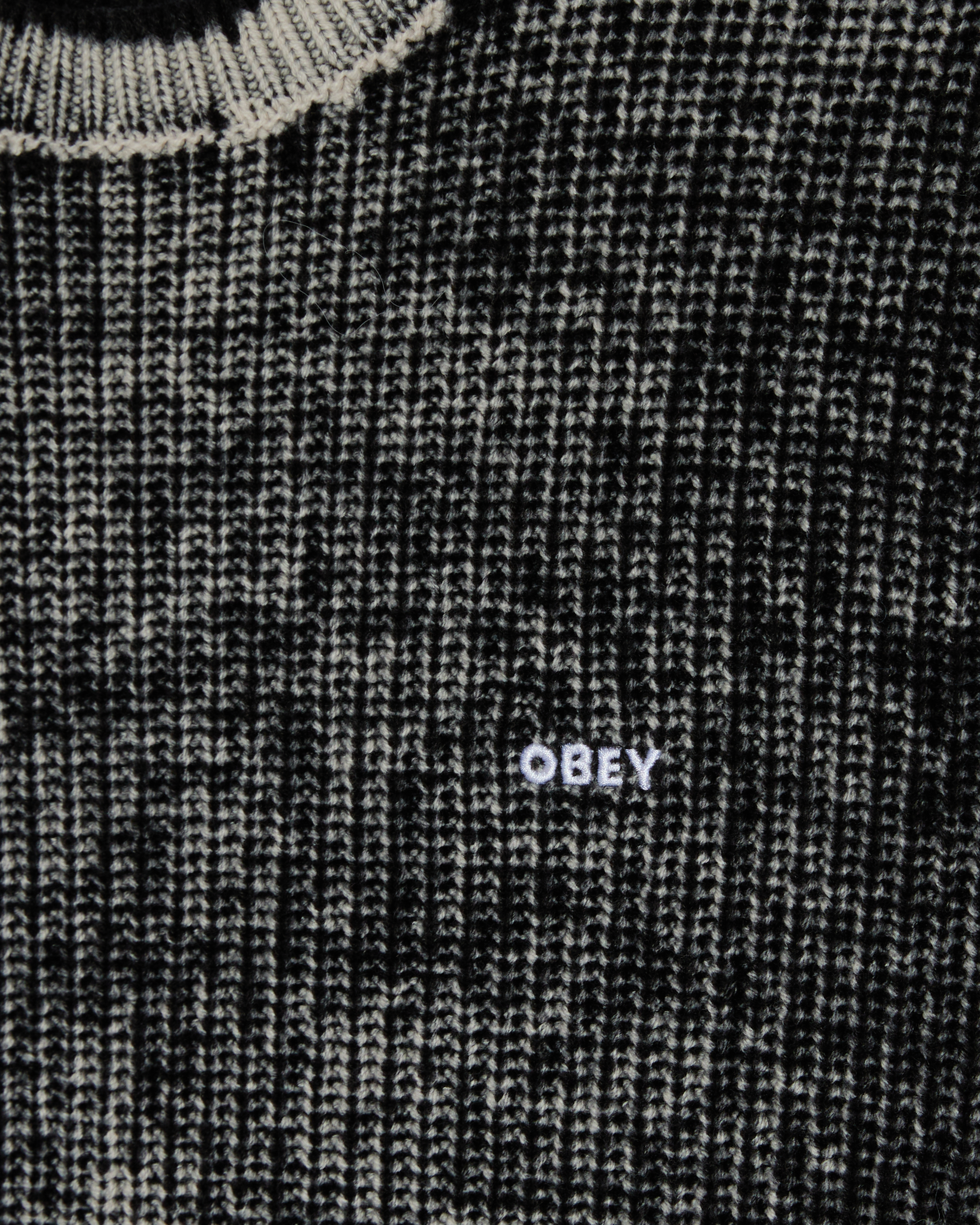 Men's Obey Spray Effect Sweater - Dark Black Multi