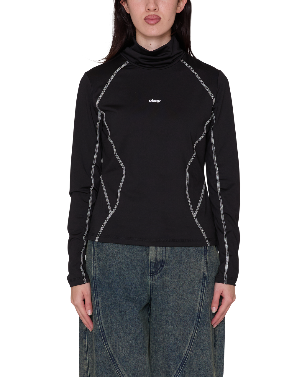 Women's Nalia Turtle Neck Top - Black
