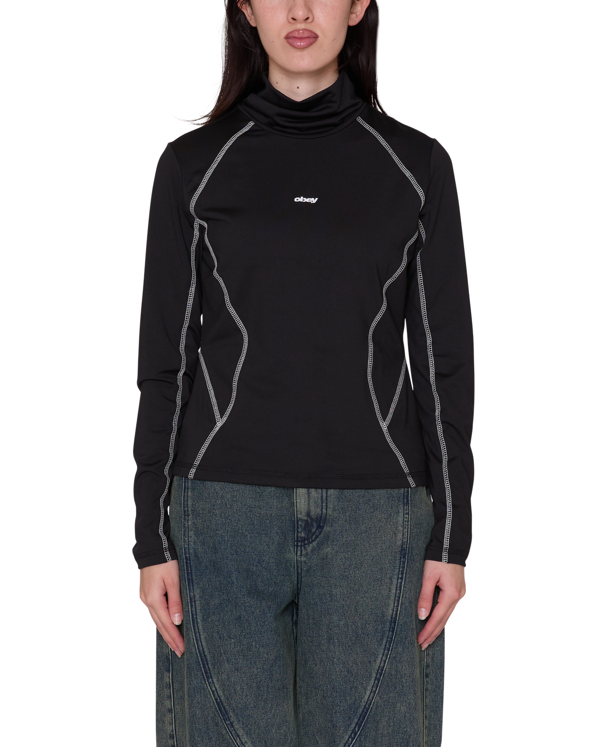Women's Nalia Turtle Neck Top - Black