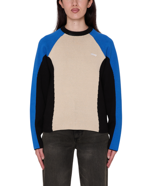 Women's Obey Angie Crew Sweater - Cream Multi