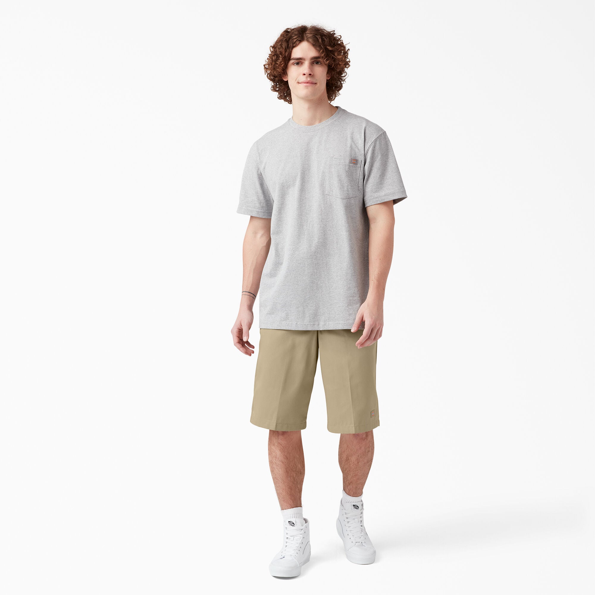 Men's Dickies Loose Fit Flat Front Work Shorts 13" 42283 - Khaki
