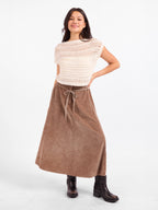 Get Like This Belted Midi Skirt - Washed Earth