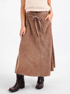 Get Like This Belted Midi Skirt - Washed Earth