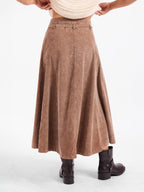 Get Like This Belted Midi Skirt - Washed Earth