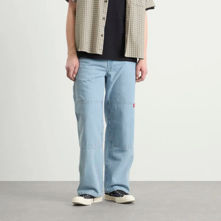 Double Knee Loose Straight Jeans