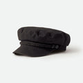 Black cap with a rope detail on a white background