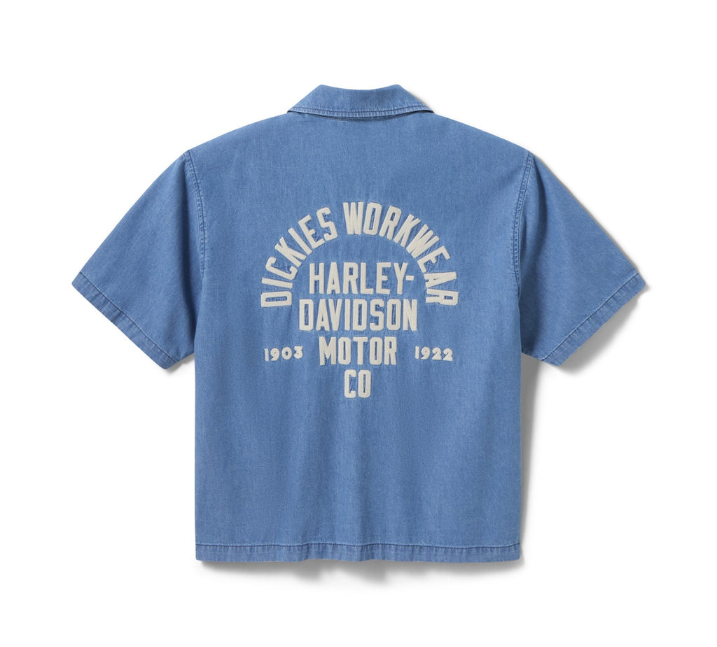 Dickies Harley Davidson Chambray Short Sleeve Work Shirt