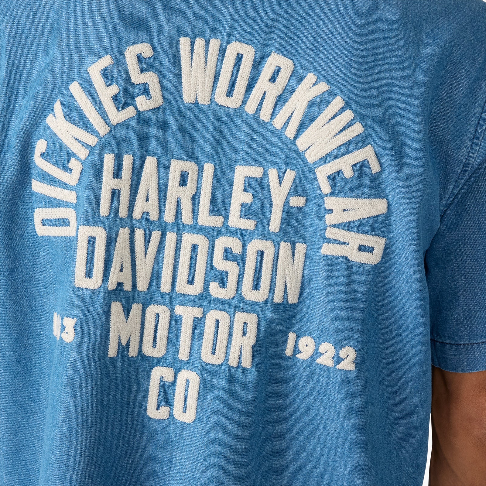 Dickies Harley Davidson Chambray Short Sleeve Work Shirt