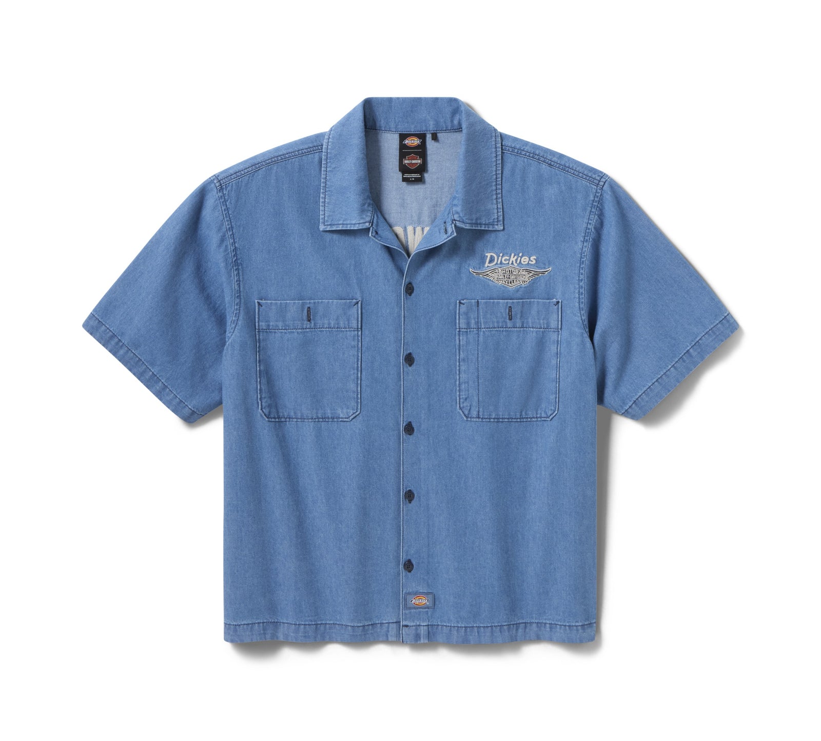 Dickies Harley Davidson Chambray Short Sleeve Work Shirt