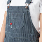 Women's Relaxed Fit Bib Overalls FB206 - Rinsed Hickory Stripe