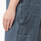 Women's Relaxed Fit Bib Overalls FB206 - Rinsed Hickory Stripe
