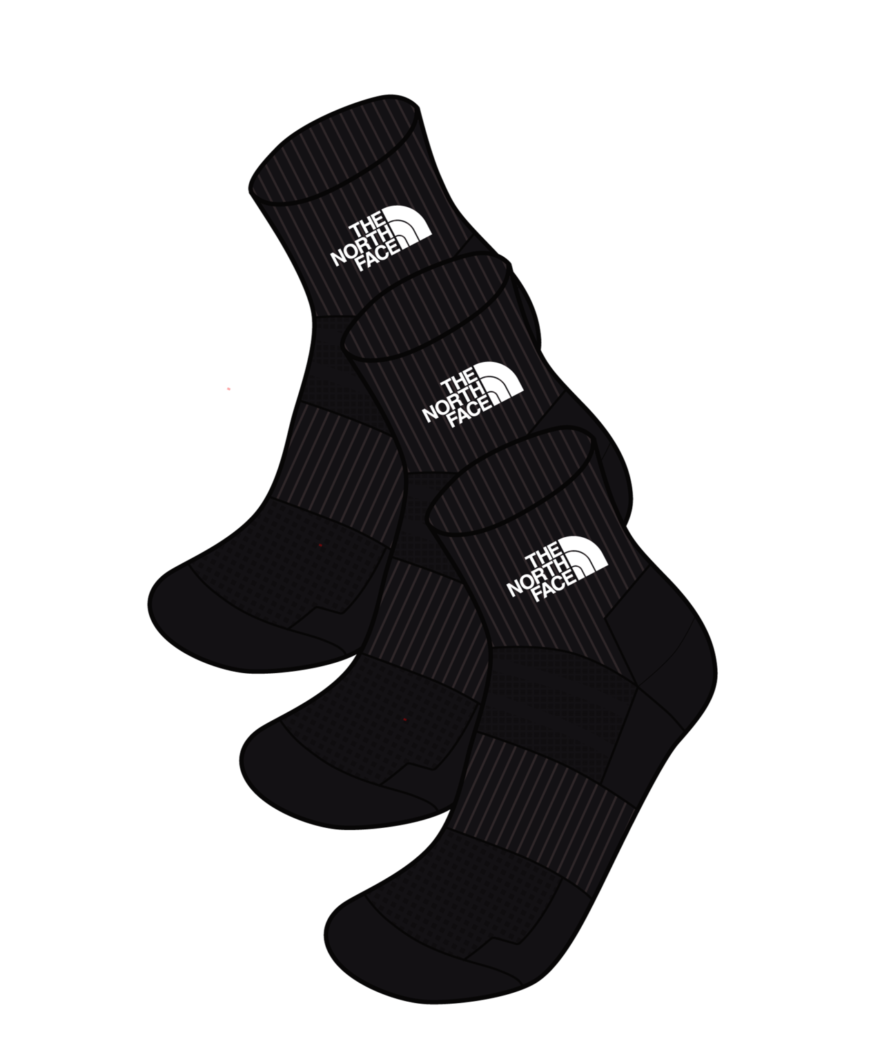 Multisport Cush Quarter Sock-3 Pack - TNF Black