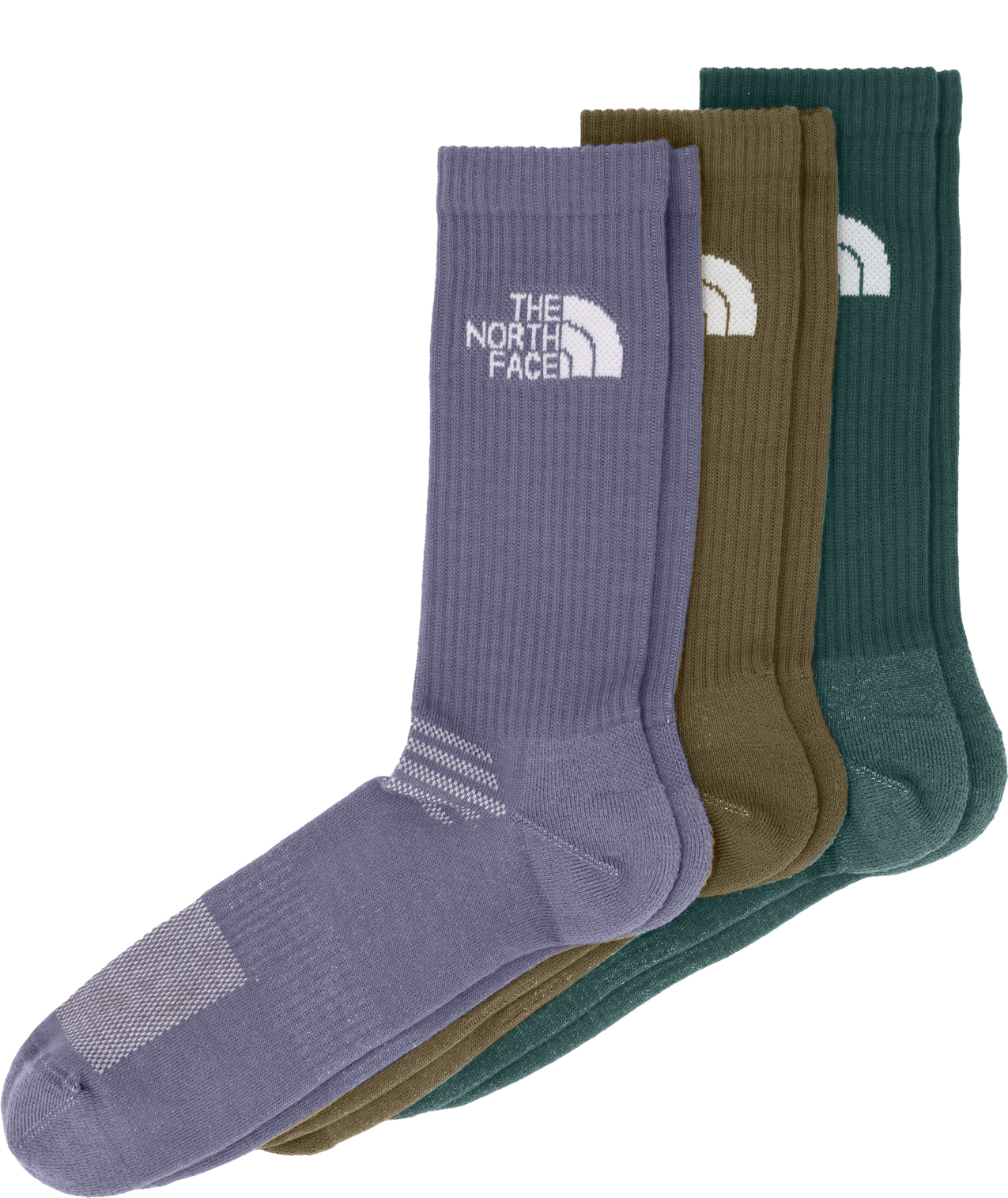 Multisport Cush Crew Sock-3 Pack - Grounded Plum / Caraway Seed / Pacific Teal
