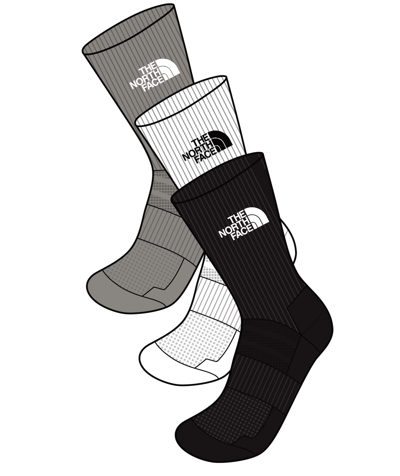 Multisport Cush Crew Sock-3 Pack - Black Assorted