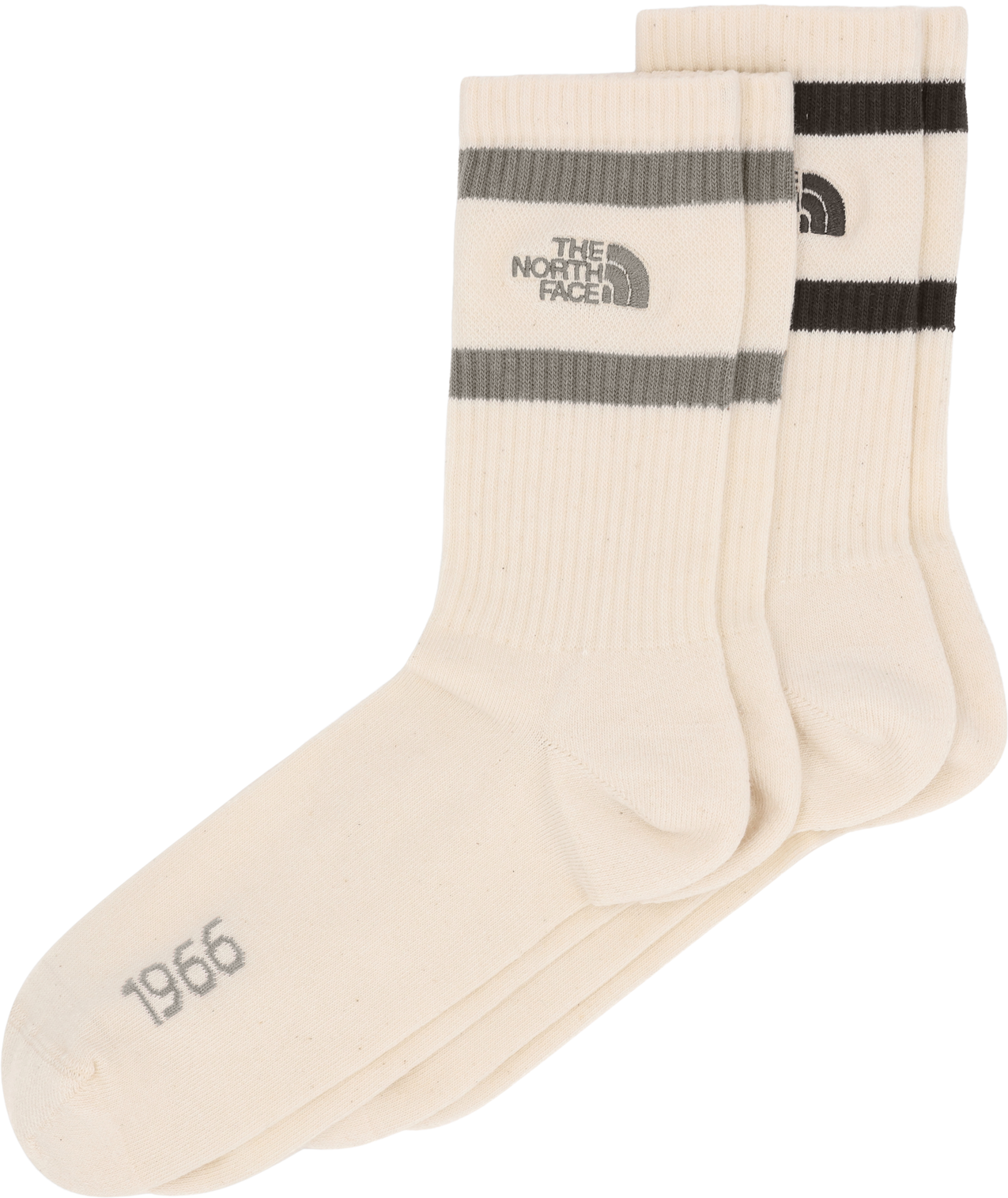 Everyday Crew Heritage Stripe Sock-2 Pack - Raw Undyed / Dark Chestnut / Stone Slab