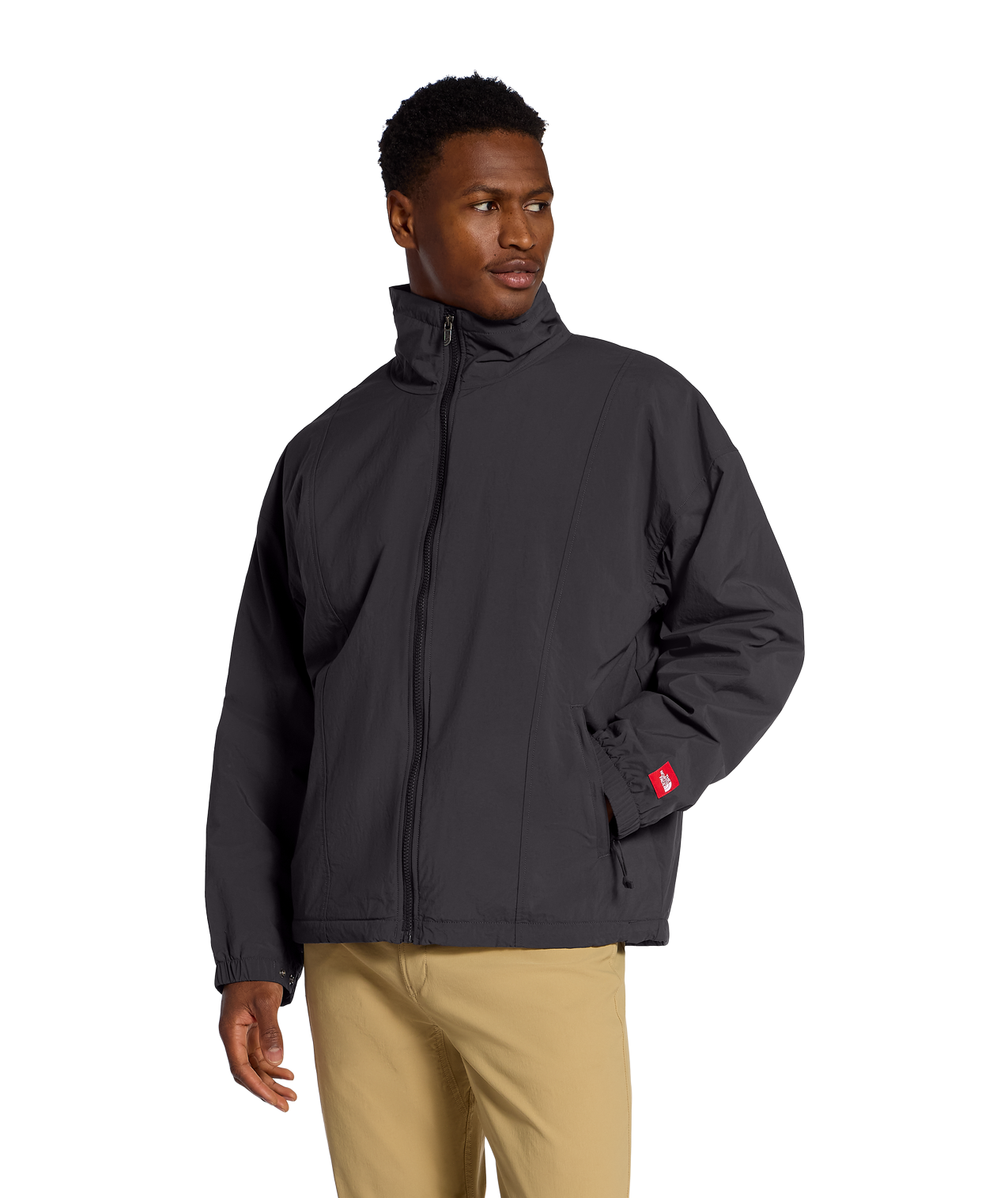Men's TNF™ Red Box Nylon Fleece-Lined Jacket - Obsidian