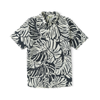 Men's Roark Bless Up Black Monstera Button Down Shirt S/S
