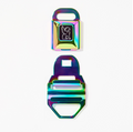 Chrome Seatbelt Buckle Lg (2") - Rainbow