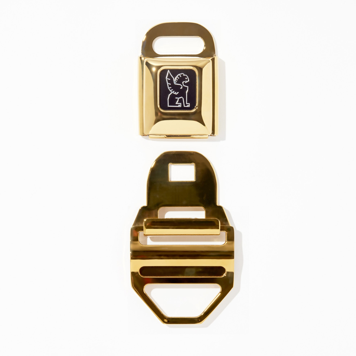 Chrome Seatbelt Buckle Lg (2") - Gold