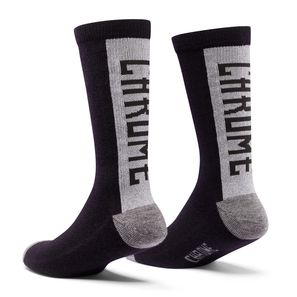 Chrome Merino Reflective Crew Socks - Black Reflection