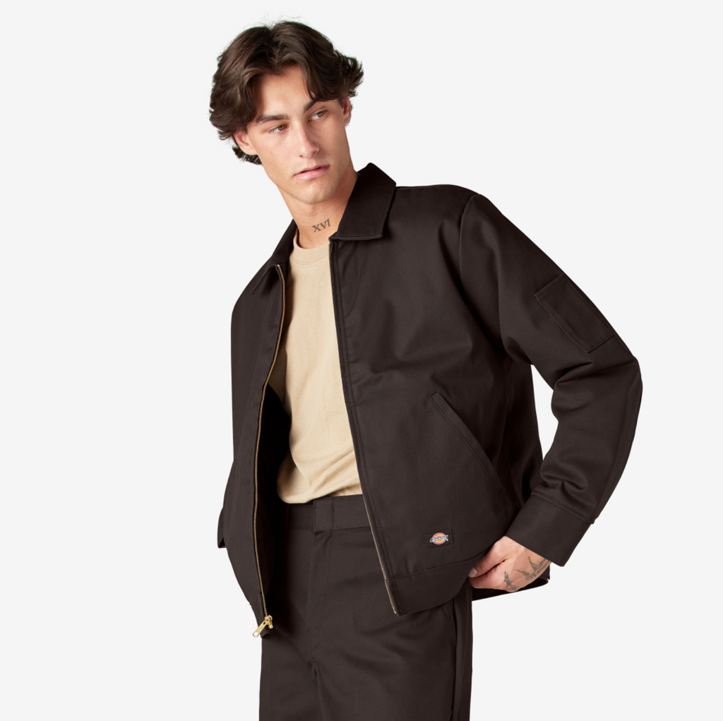 Men's Dickies Lined Eisenhower Jacket TJ15 - Dark Brown