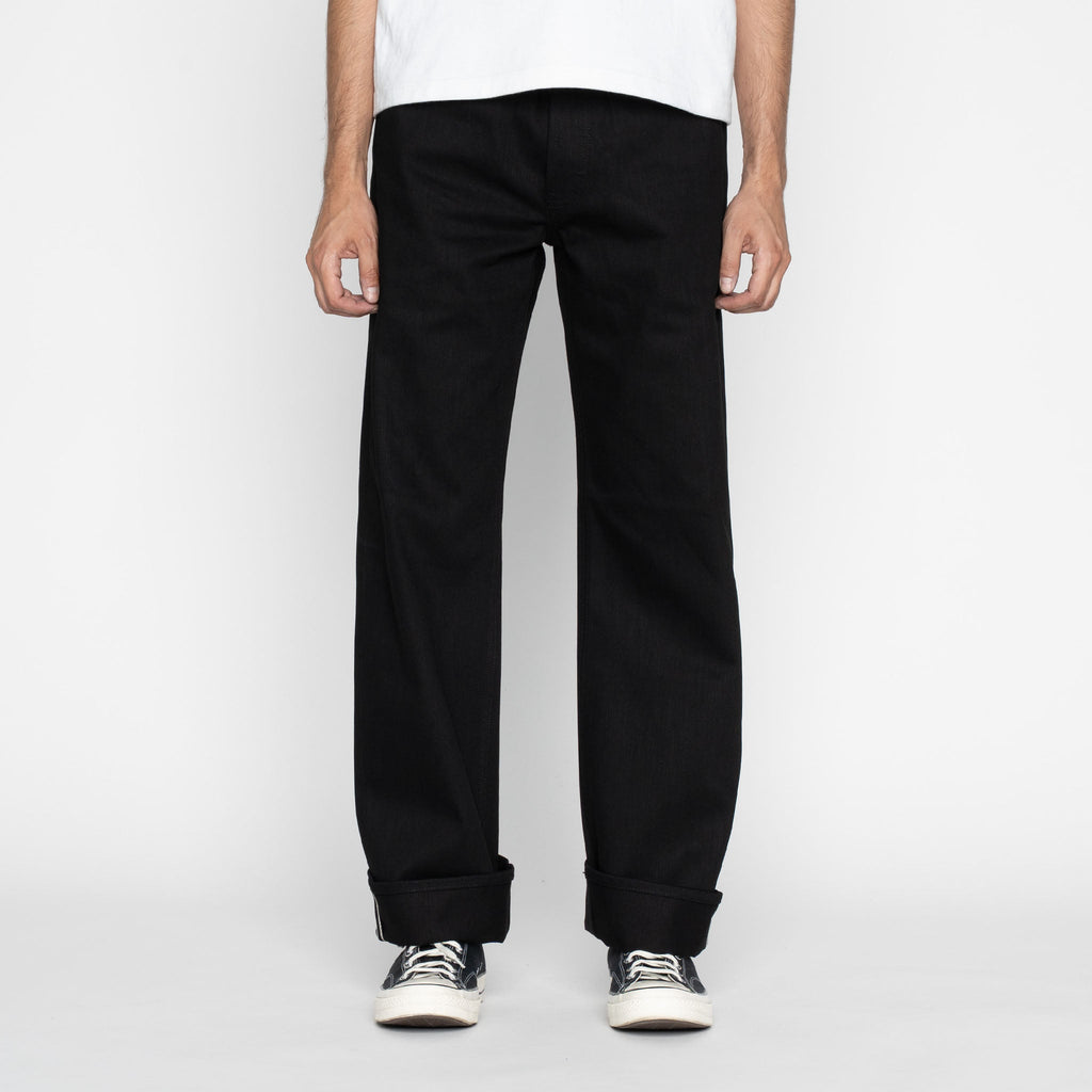 Wide Fit 14.5oz Slubby Black Selvedge - Black