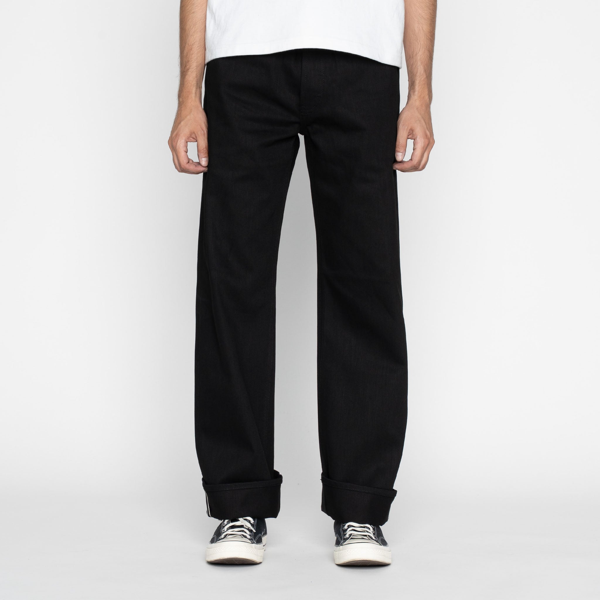 Wide Fit 14.5oz Slubby Black Selvedge - Black