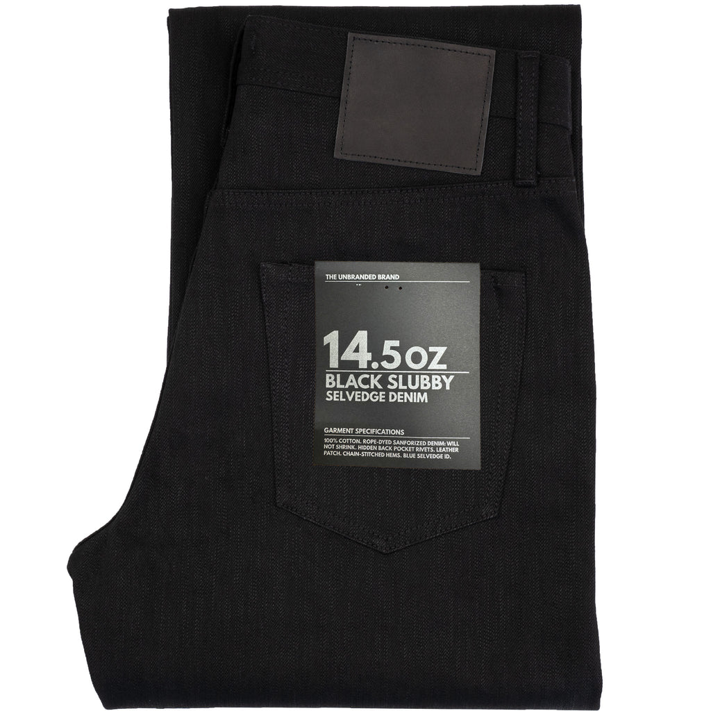 Wide Fit 14.5oz Slubby Black Selvedge - Black