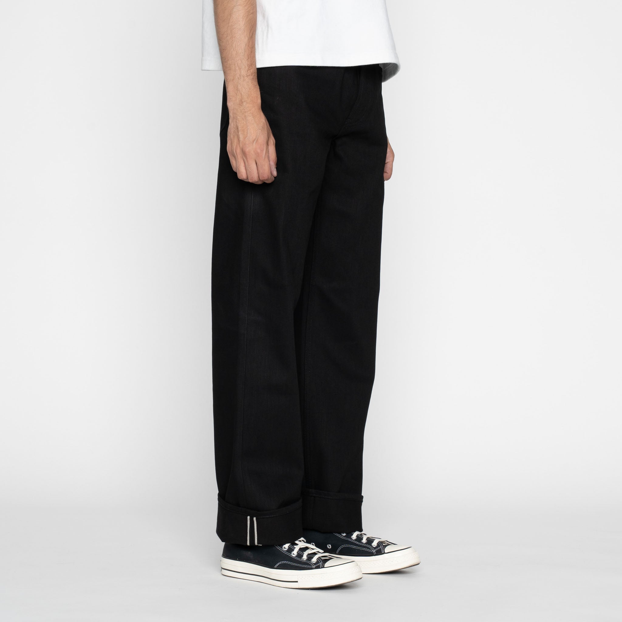 Wide Fit 14.5oz Slubby Black Selvedge - Black