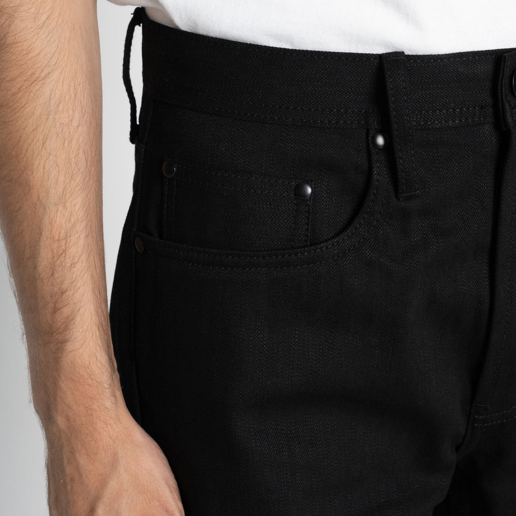 Wide Fit 14.5oz Slubby Black Selvedge - Black