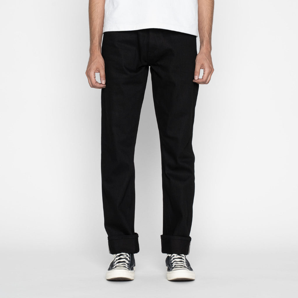 Relaxed Straight 14.5oz Slubby Black Selvedge - Black