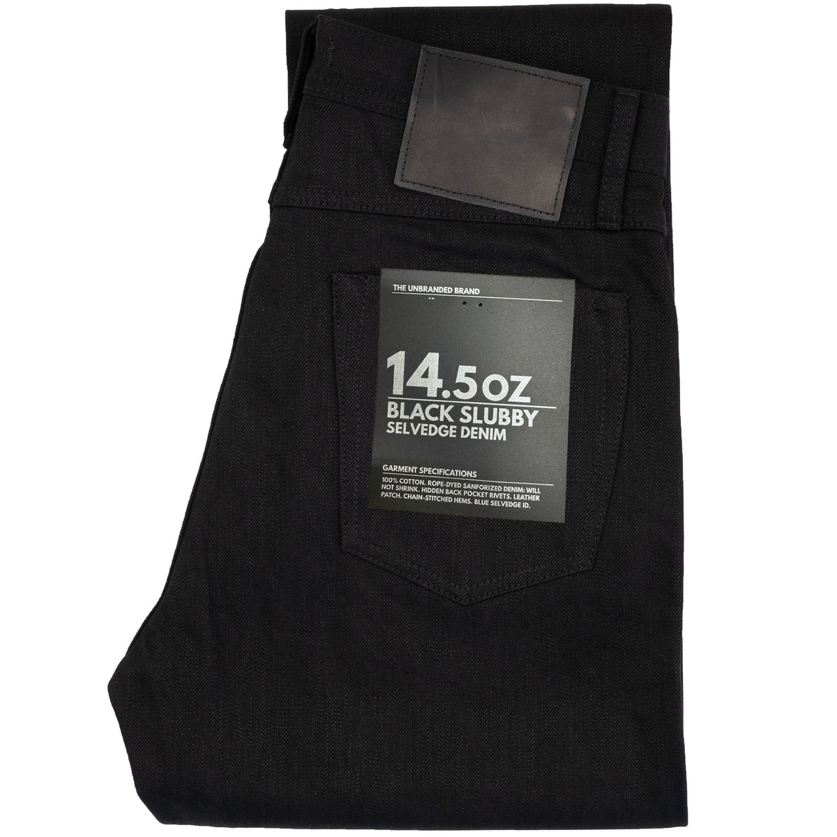 Relaxed Straight 14.5oz Slubby Black Selvedge - Black