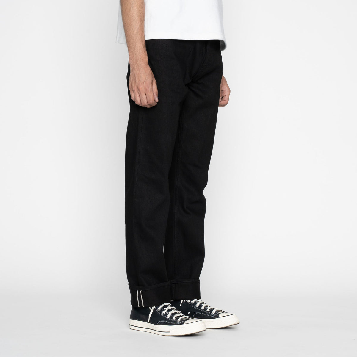Relaxed Straight 14.5oz Slubby Black Selvedge - Black