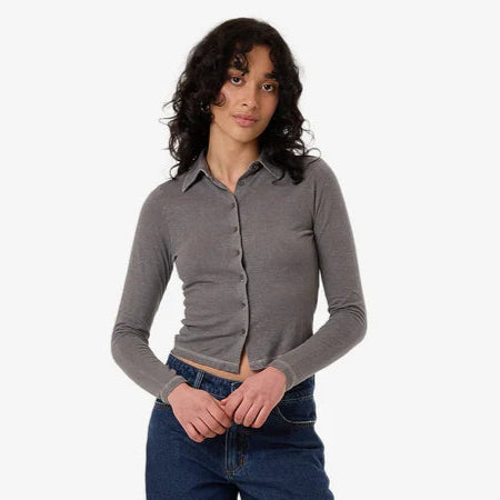 Women's Hemp Collared Long Sleeve