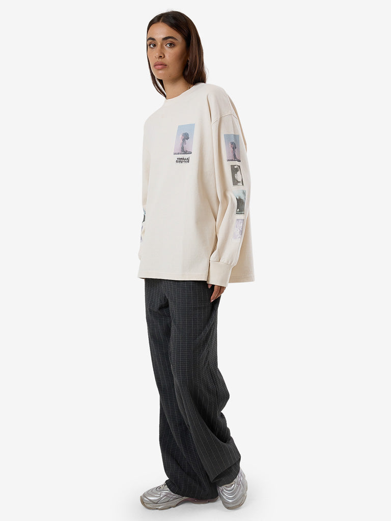 Women's One Way Or Another Long Sleeve Oversized Tee - Heritage White