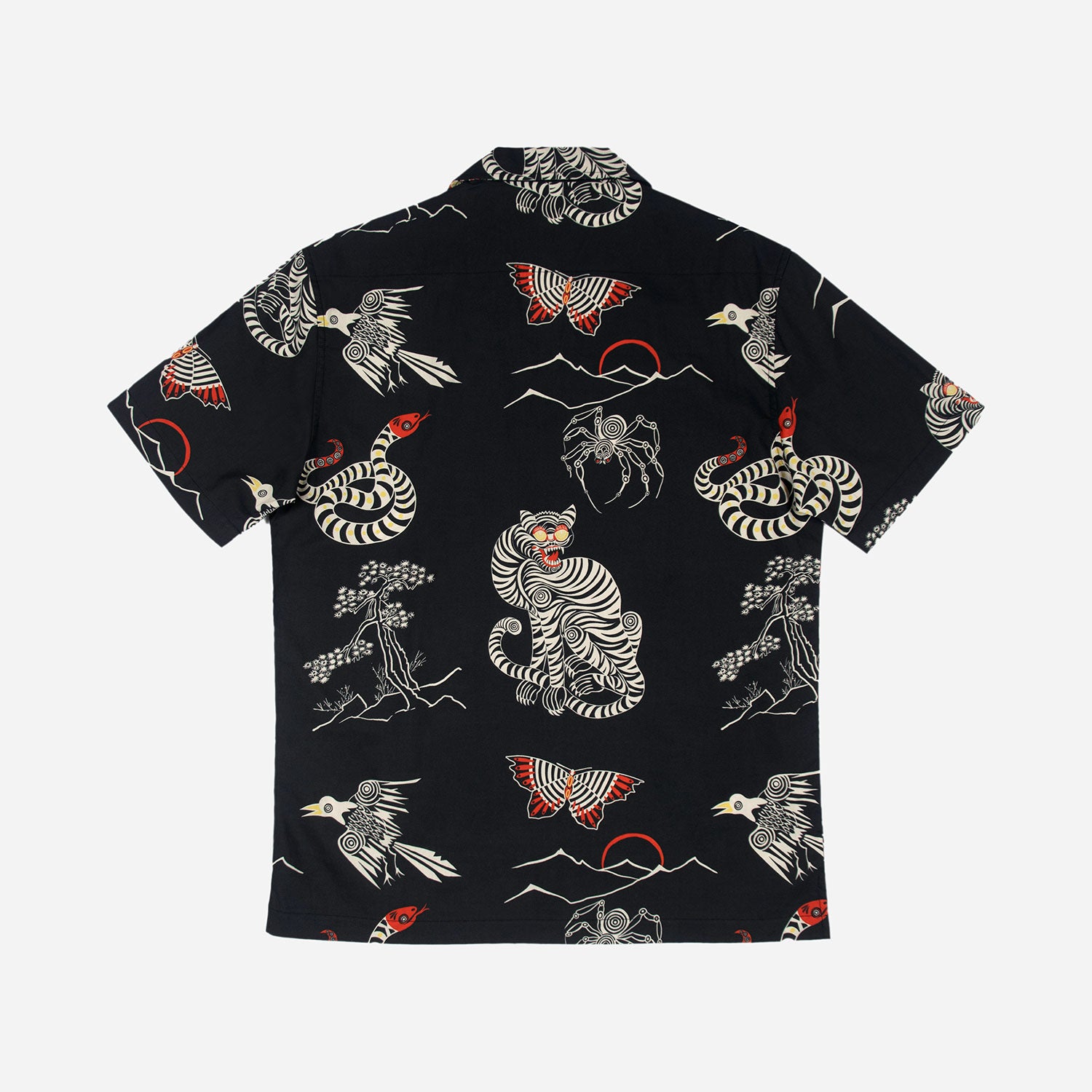 Art Of War Animal Motif Short Sleeve Shirt