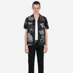 Art Of War Animal Motif Short Sleeve Shirt