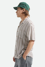 Brixton Men's Bunker Twisted Stripe Short Sleeve Woven