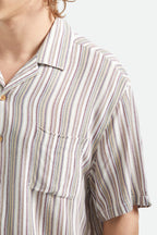 Brixton Men's Bunker Twisted Stripe Short Sleeve Woven