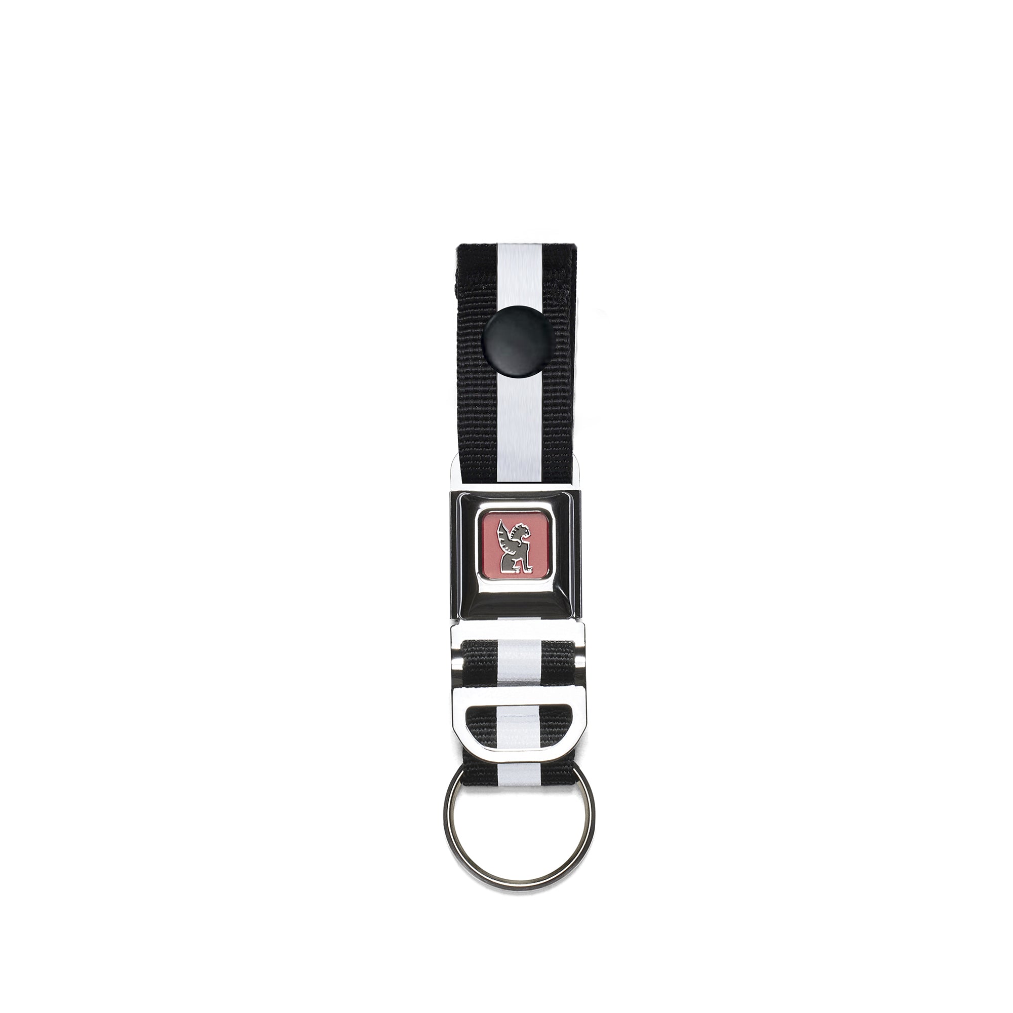 Chrome Mini Buckle Key Chain - Snap Button - Chrome