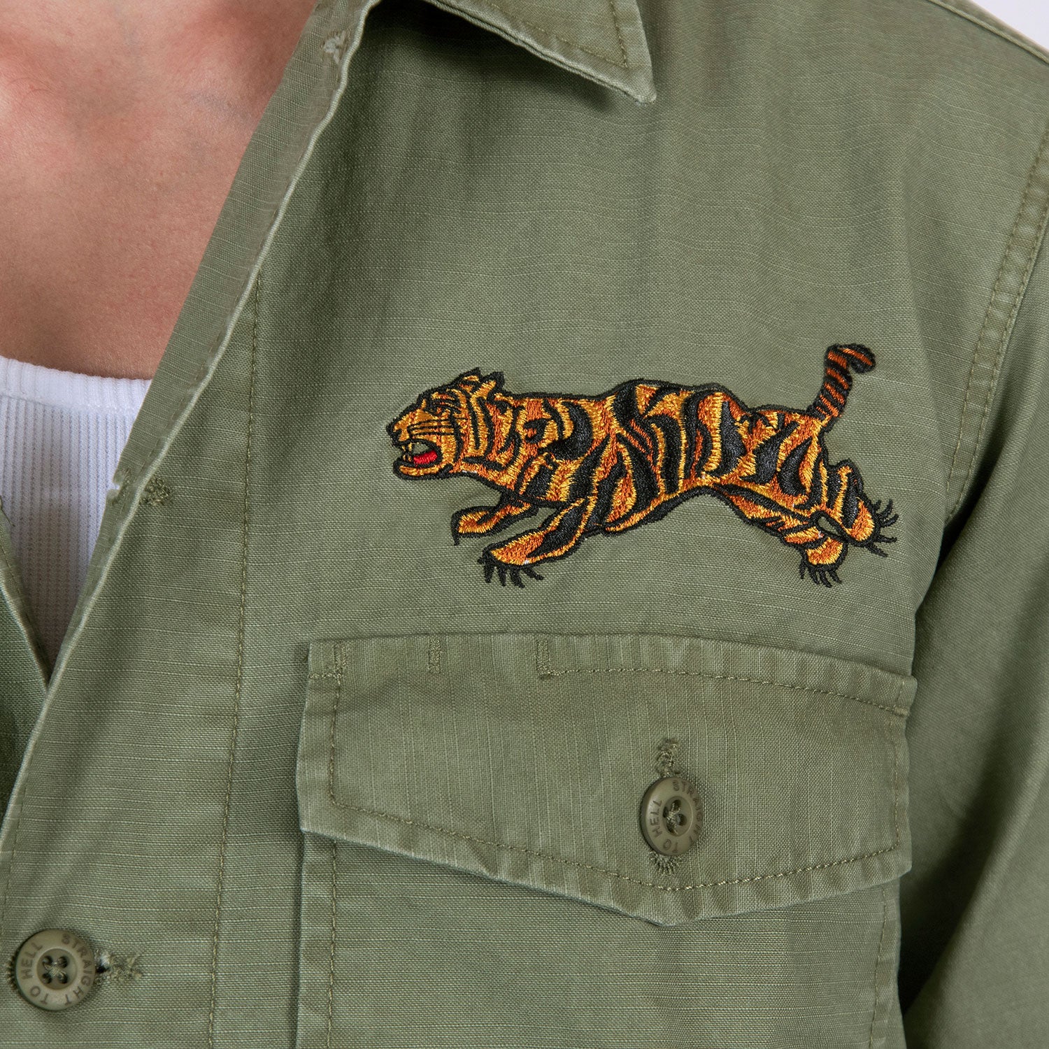Flying Tiger Long Sleeve Embroidered Shirt