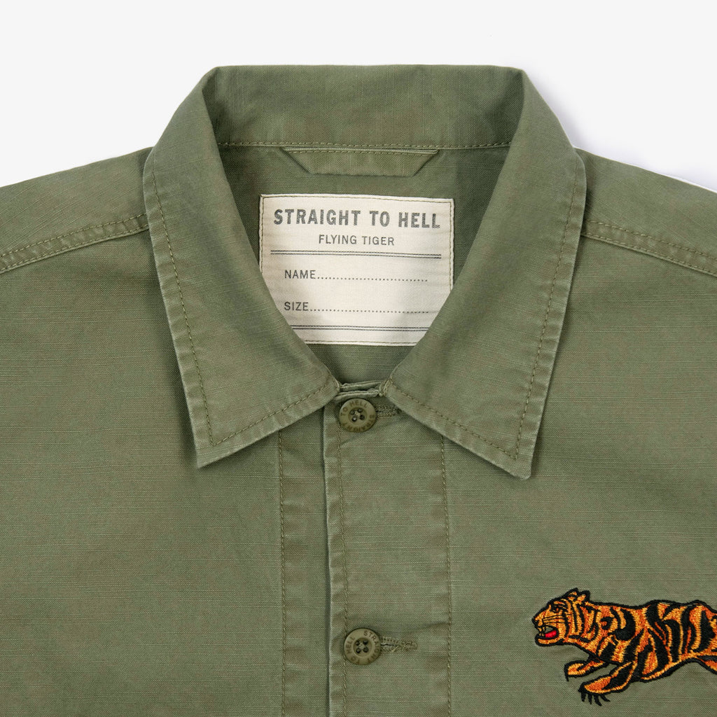 Flying Tiger Long Sleeve Embroidered Shirt